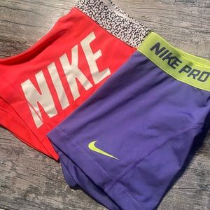 Bundle of Nike Pro Dri Fit Women’s Size Small Compression Shorts